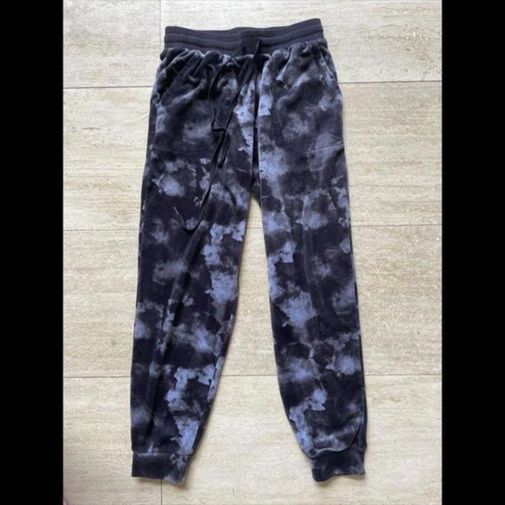 Three Dots Black Gray‎ Marbeled Fleece Sweatpants Joggers Women's Size Small S